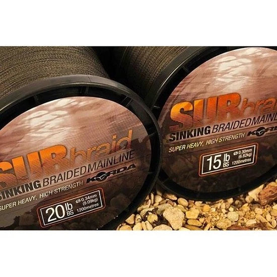 Fir Textil Korda Subbraid, Sinking, 20lb/0.34mm, 1200m