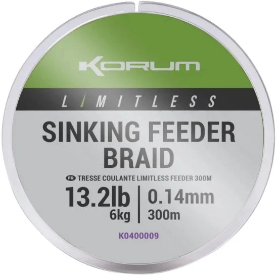 Fir Textil Korum Limitless Sinking Feeder Braid, 7kg, 0.16mm, 300m