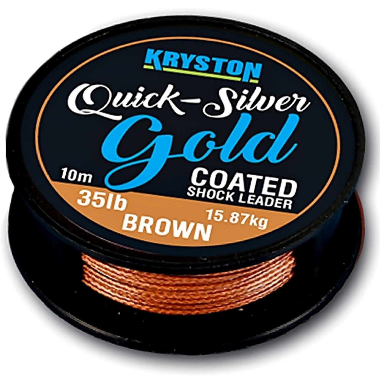 Fir Textil KRYSTON Quicksilver Gold Coated Shock Leader, Brown, 10m, 45lb/20.41kg