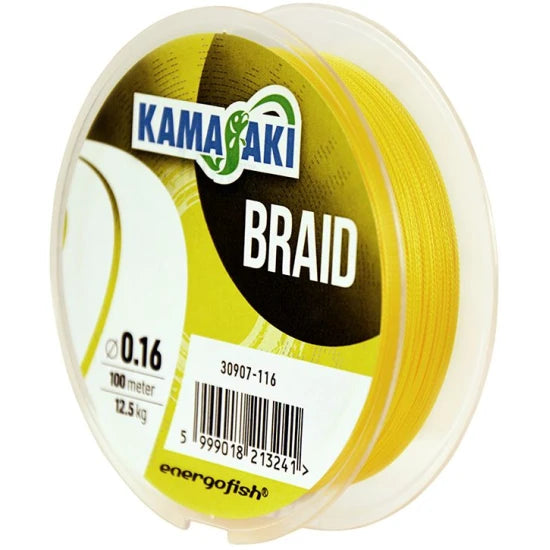 Fir Textil Kamasaki Braid, Yellow, 23.6kg, 0.25mm, 100m
