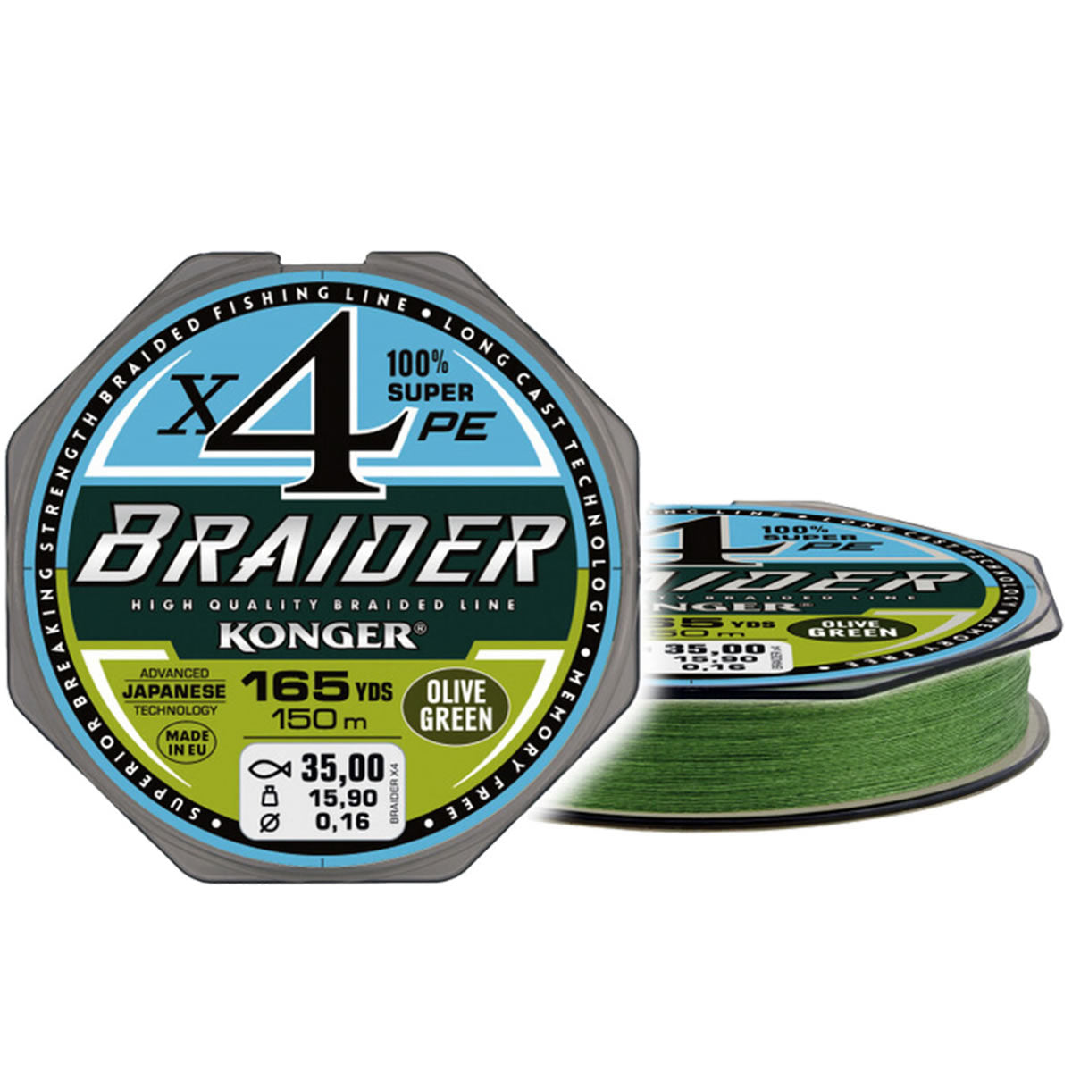 Fir Textil Konger Braider X4 Olive Green, 150m, 0.40mm, 40.00kg