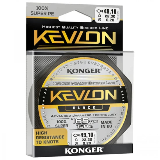 Fir Textil Konger Kevlon X4 Black 0.12mm, 10.1kg, 150m