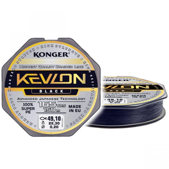 Fir Textil Konger Kevlon X4 Black 0.20mm, 22.3kg, 150m