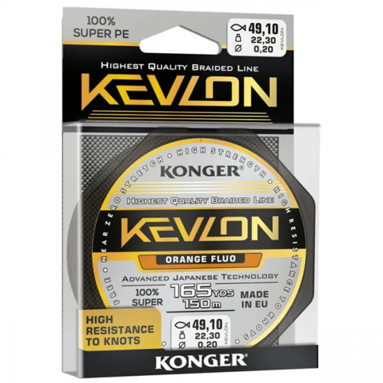 Fir Textil Konger Kevlon X4 Orange Fluo 0.18mm, 17.3kg, 150m