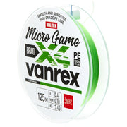Fir Textil Lucky John Vanrex Micro Game X4 Braid Fluo Green, 125m, 0.10mm, 3.4kg