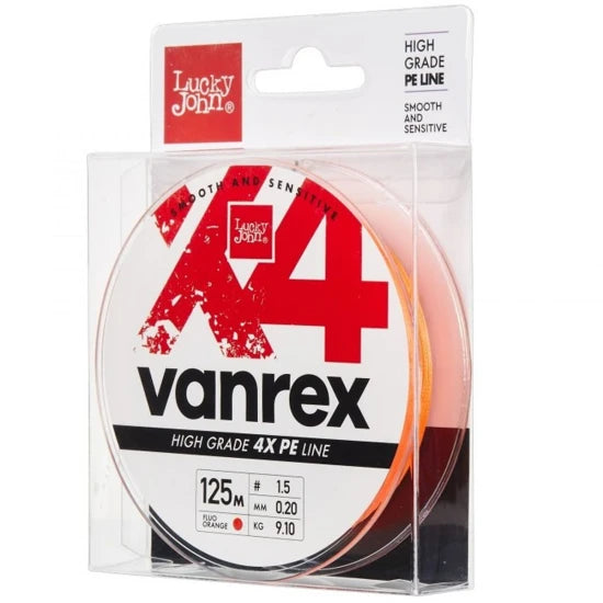 Fir Textil Lucky John Vanrex Micro Game X4 Braid Fluo Orange, 125m, 0.10mm, 3.4kg