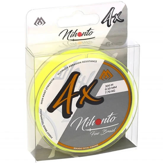 Fir Textil Mikado Nihonto Fine Braid, Fluo Yellow, 0.50mm, 41.8kg, 300m