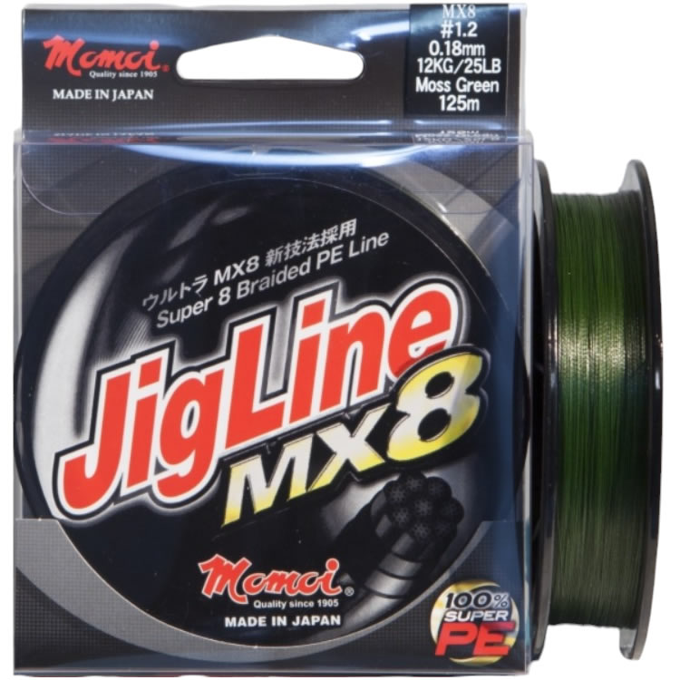 Fir Textil MOMOI Jigline MX8, Moss Green, 125m, 0.10mm, 6kg/14lbs