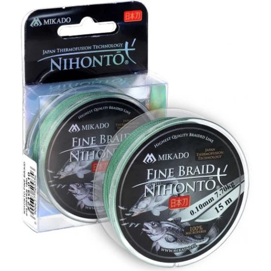 Fir Textil Mikado Nihonto Fine Braid, Green, 0.14mm, 9.7kg, 15m
