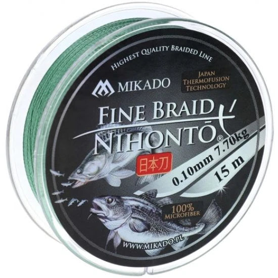 Fir Textil Mikado Nihonto Fine Braid, Green, 0.14mm, 9.7kg, 15m