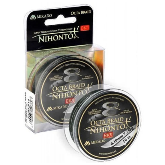 Fir Textil Mikado Nihonto Octa Braid Black 10m, 0.16mm, 12.9kg