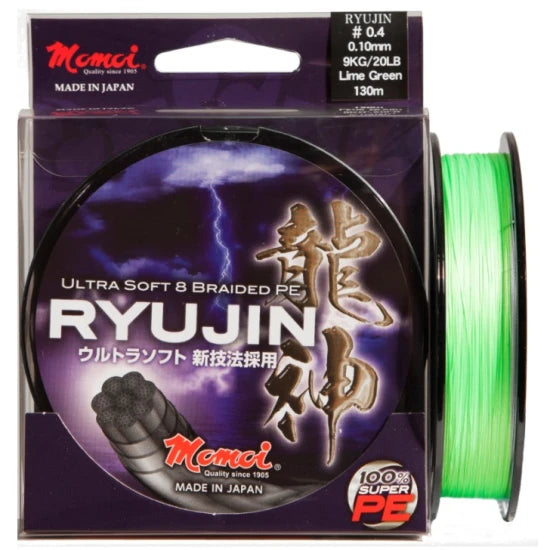 Fir Textil Momoi Ryujin Pe Braided, Lime Green, 10kg, 0.12mm, 130m