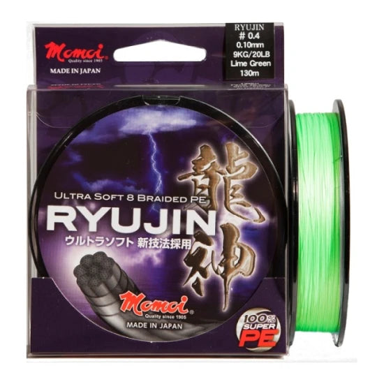 Fir Textil Momoi Ryujin Pe Braided, Lime Green, 6kg, 0.06mm, 130m