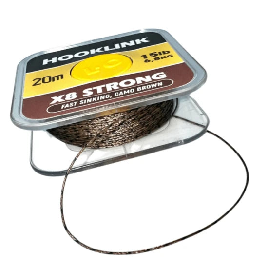 Fir Textil Orange Hooklink X8 Camo Brown, 20lb, 20m