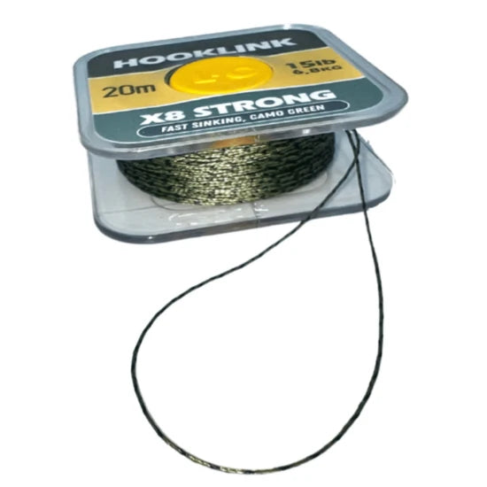 Fir Textil Orange Hooklink X8 Camo Green, 20lb, 20m