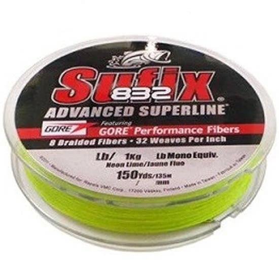 Fir Textil Sufix 832 Neon Lime, 120m, 0.15mm, 9.20kg/20lbs