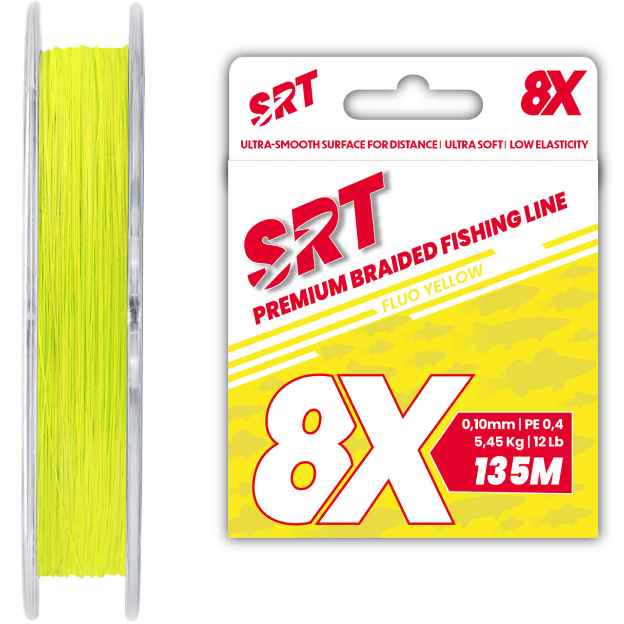 Fir Textil Sert Srt 8X, Fluo Yellow, 6.36kg, 0.10mm, 135m