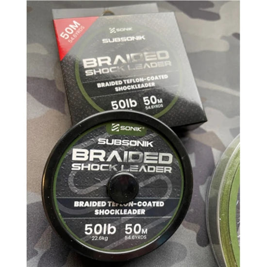 Fir Textil Sonik Braided Shock Leader Green, 22.6kg/ 50lb, 50m