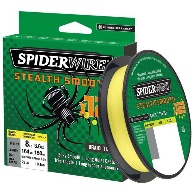 Fir Textil Spiderwire Stealth Smooth 12 Galben 150m, 0.13mm, 12.7kg