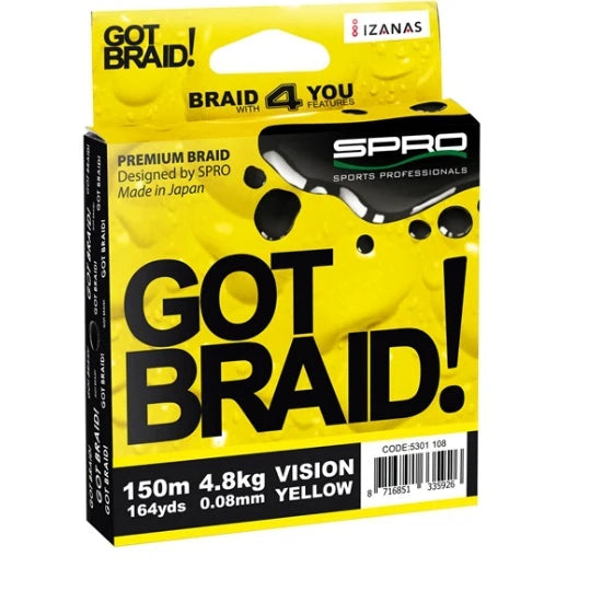Fir Textil Spro Got Braid Yellow 0.10mm 150m