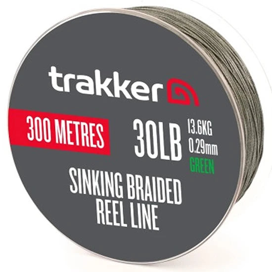 Fir Textil Trakker Sinking Braid Reel Line, Green, 0.33mm, 40lb/18.10kg, 300m