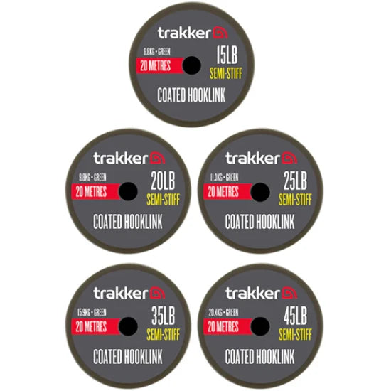 Fir Textil Trakker Semi Stiff Coated Hooklink, 6.8kg/15lb, 20m