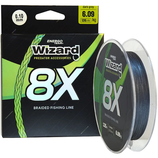 Fir Textil Wizard 8x, Dark Grey, 135m, 0.14mm, 8.52kg