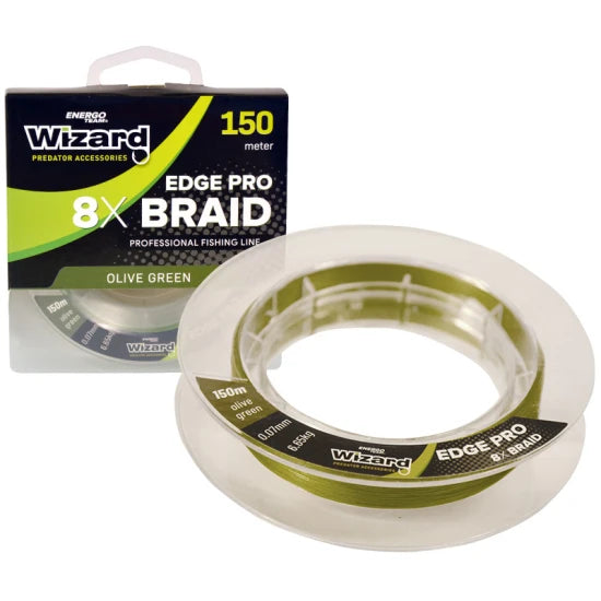 Fir Textil Wizard Edge Pro 8x Braid, Olive, 0.08mm, 7.45kg, 150m