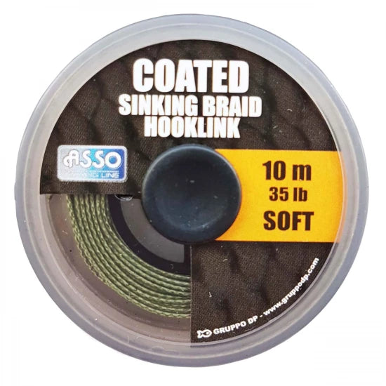 Fir Textil Cu Camasa  Asso Coated Soft Sinking Braid Hooklink 25lb 10m