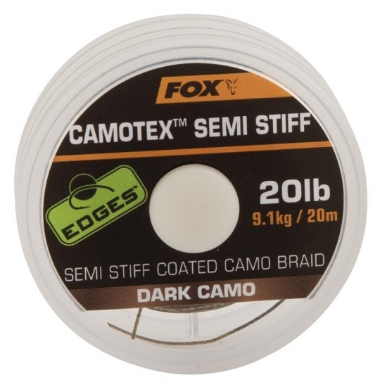 Fir Textil cu Camasa FOX Camotex Semi Stiff Dark Camo 20m 35lbs 15.8kg