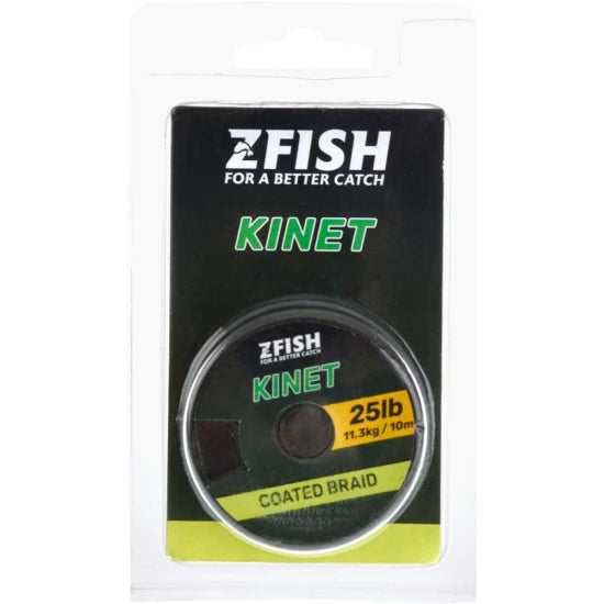 Fir Textil Cu Camasa Zfish Kinet Coated Braid, Brown,11.3kg, 25lb, 10m