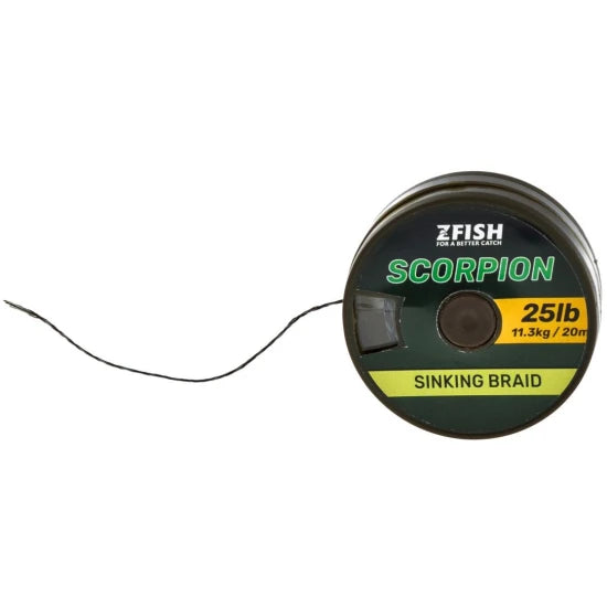 Fir Textil Cu Camasa Zfish Scorpion Sinking Braid, Brown Camouflage, 11.3kg, 25lb, 10m