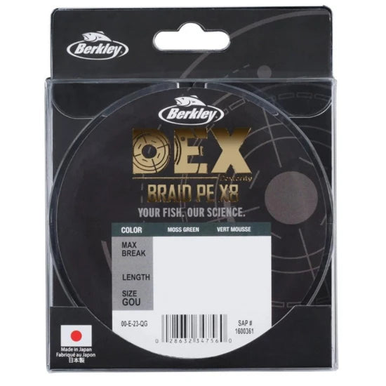 Fir Textilberkley Dex Braid X8, 150m, Moss Green, 0.12mm, 9kg