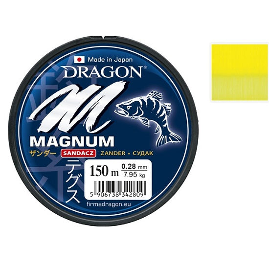 Fir monofilament Dragon Magnum Zander 150m 0.22mm / 5.7kg / Fluo Yellow