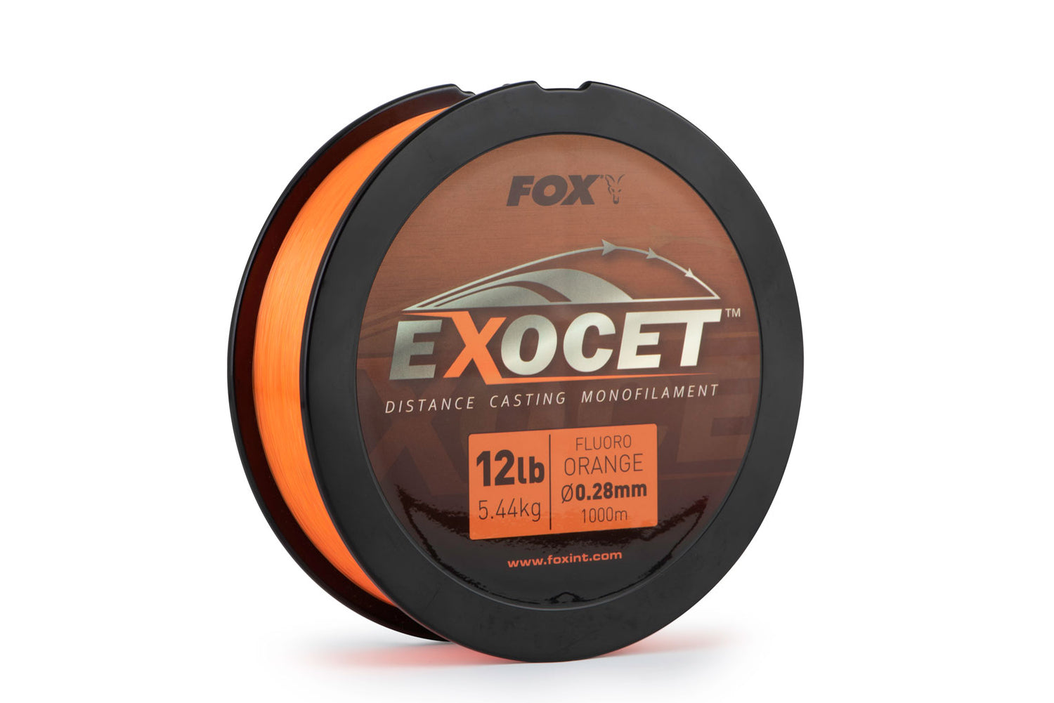 Fir monofilament Fox Exocet Fluoro Orange Mono 0.35mm 8.00kg 1000m