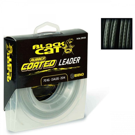 Fir textil Black Cat Rubber Coated Leader 1.00mm 100kg 20m
