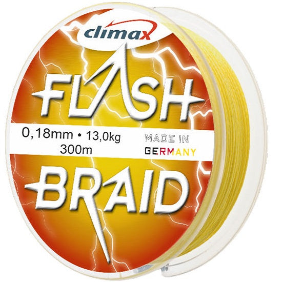 Fir textil Climax FIR FLASH BRAID FLUO YELLOW 100m 0.18mm 13.0kg