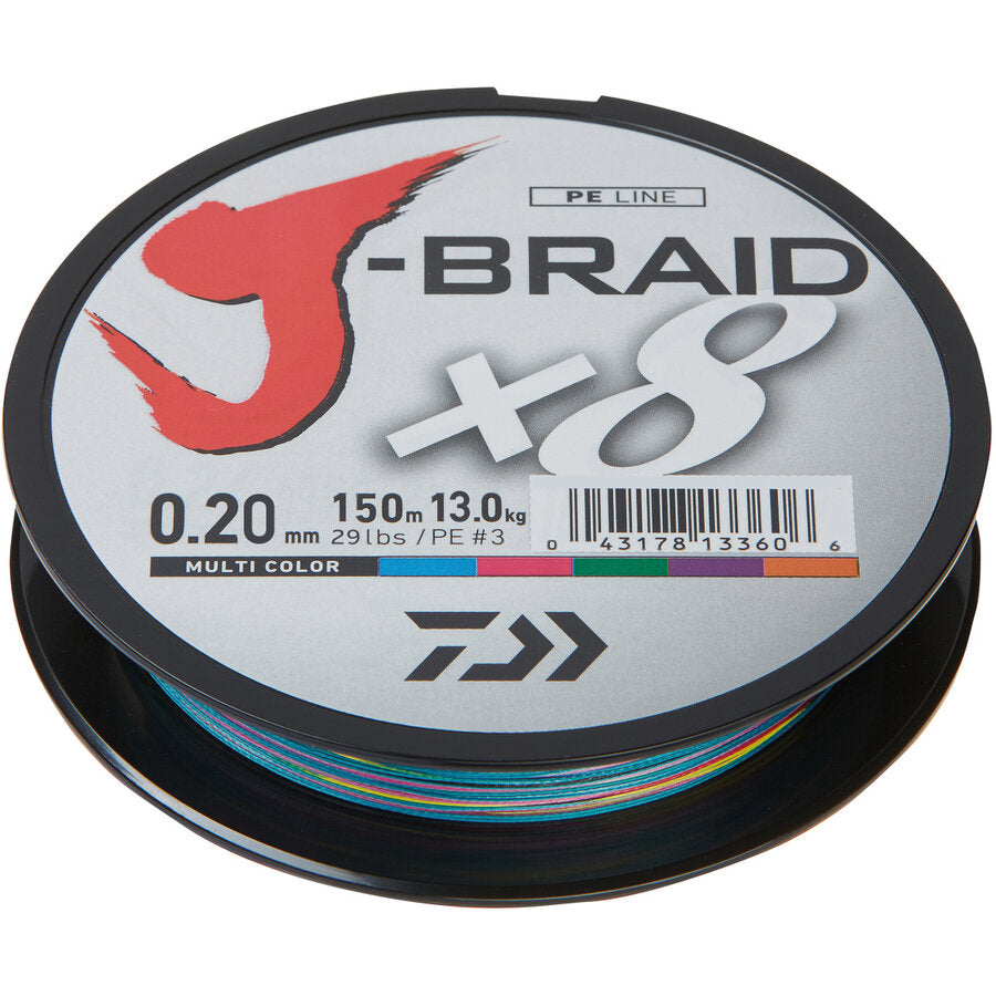 Fir textil Daiwa J-Braid X8 Multicolor 0.28mm 26.5kg 300m