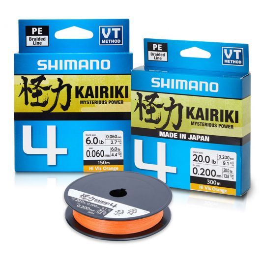 Fir textil Shimano Kairiki 4 PE Braid Orange 0.13mm 7.4kg 150m