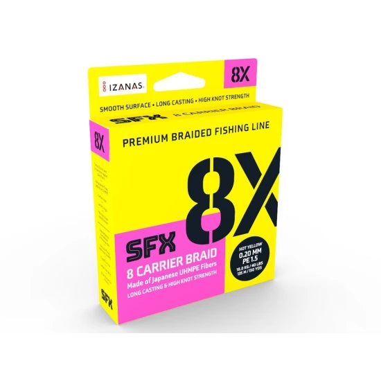 Fir Textil Sufix Sfx 8x Hot Yellow 0.165mm 10kg 135m