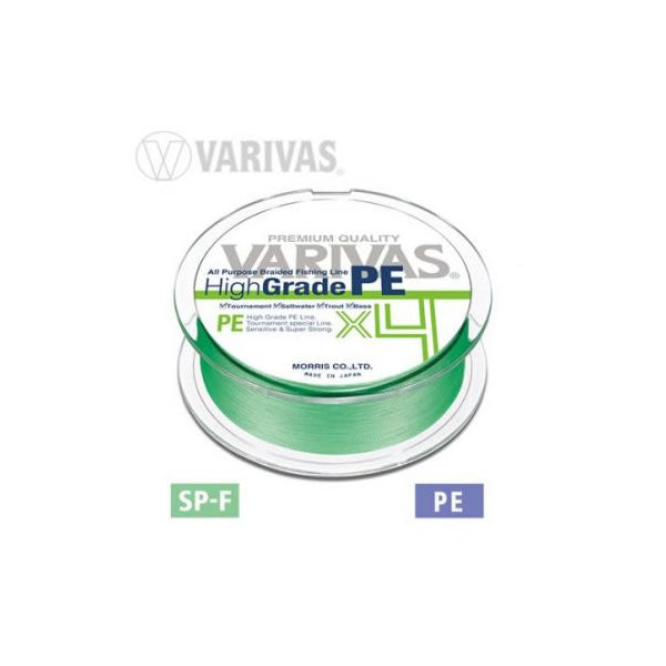 Fir textil Varivas High Grade PE X4 Flash Green 0.185mm, 21lb, 150m