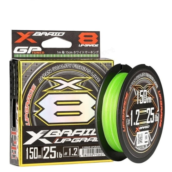 Fir Textil Ygk X-braid X8 Upgrade Pe Fluo Green 0.21mm 13.6kg 150m
