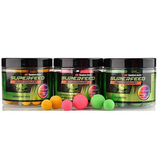 Fluo Pop-Up Tandem Baits SuperFeed 14mm And 16mm 90g Red Krill