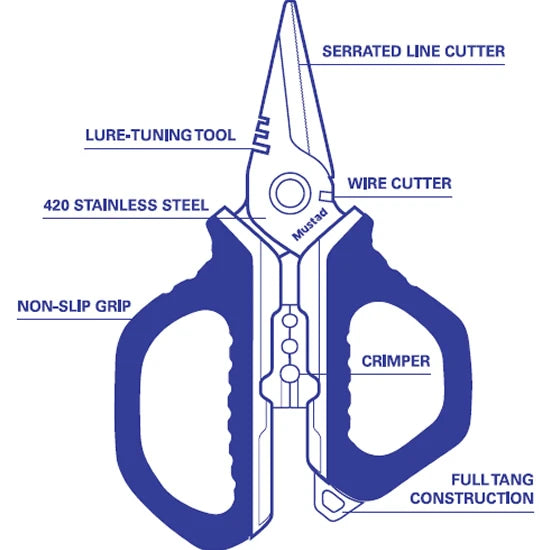 Foarfeca Mustad Stainless Steel Multi Function, 12.7cm