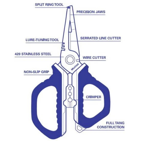 Foarfeca Mustad Stainless Steel Multi Function, 14cm