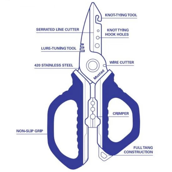 Foarfeca Mustad Stainless Steel Multi Function, 16.5cm