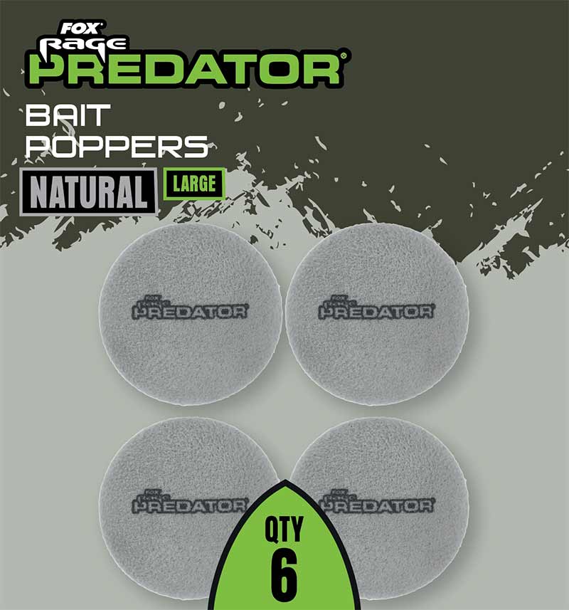 Fox Rage Predator Bait Poppers, Large, Natural, 6buc/pac