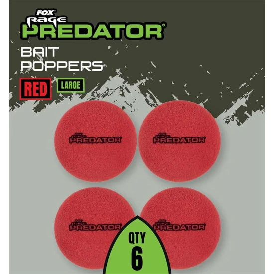 Fox Rage Predator Bait Poppers, Medium, Red, 8buc/pac