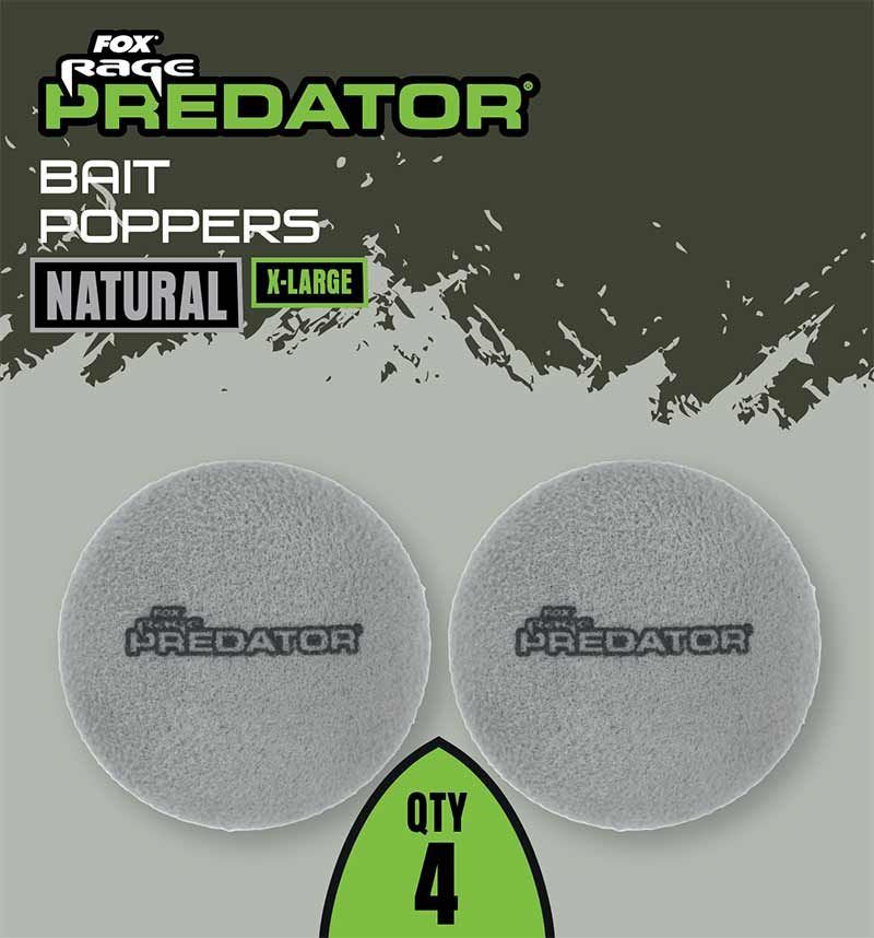 Fox Rage Predator Bait Poppers, X-Large, Natural, 4buc/pac
