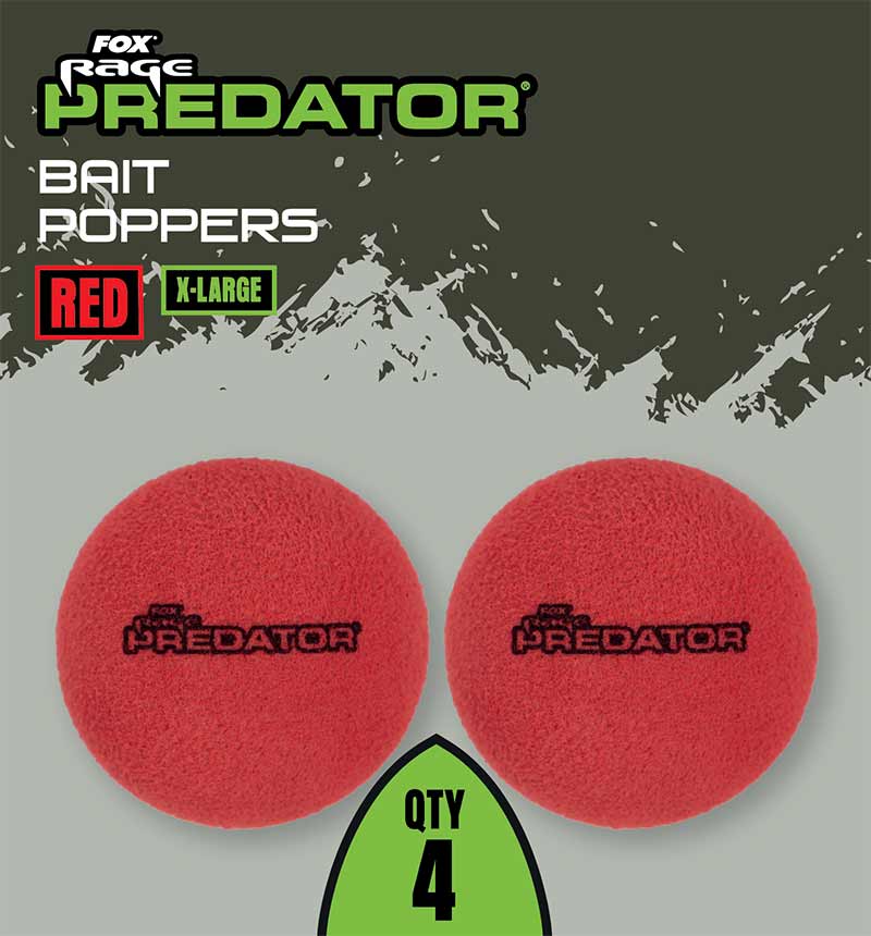 Fox Rage Predator Bait Poppers, X-Large, Red, 4buc/pac